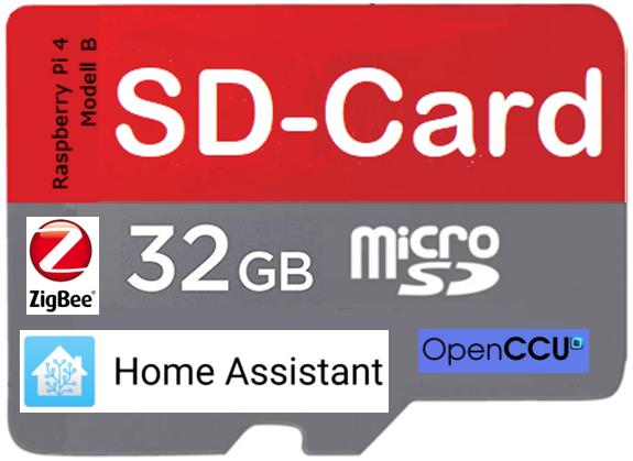 SD-Karte inkl. Homeassistant, OpenCCU und ZigBee für RPI4 Modell B
